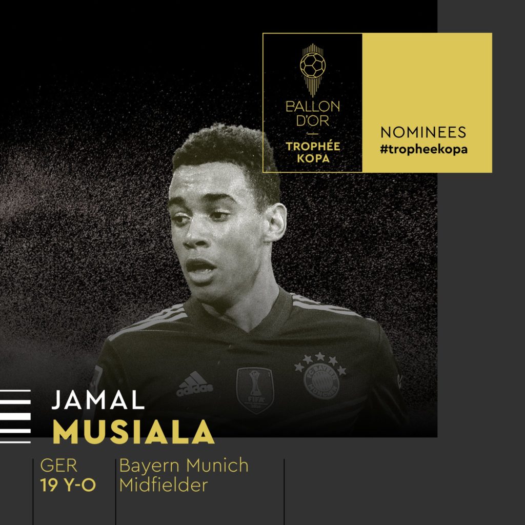 Musiala and Nuno Mendes among the nominees for the Kopa Trophy 2022